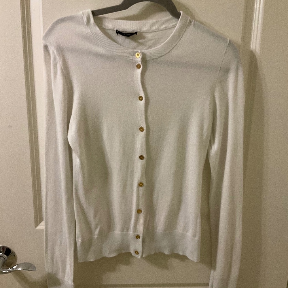 J. Crew White Button Down Cardigan s